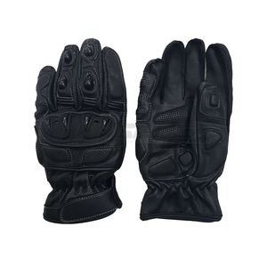Gants de moto noirs avec protection des articulations, gants de conduite en cuir premium anti-impact, vente en gros OEM pour motards - Product Image 1