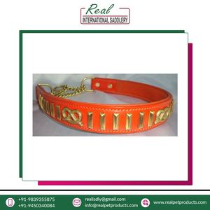 Collar de perro ecológico genuino hecho a mano 100% patrón de Animal único con decoración de remaches Material de cuero de calidad estándar venta - Product Image 3