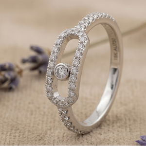 Minimalist Geometric Diamond <b>Ring</b> Moissanite <b>Open</b> Frame <b>Ring</b> Sterling Silver Stackable <b>Ring</b> For Women - Product Image 3