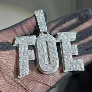 Cadena Cubana Personalizada con Colgante de Nombre Grande, Collar con Nombre Incrustado, Joyería Personalizada de Oro y Perlas para Compromiso y Cumpleaños - Product Image 1