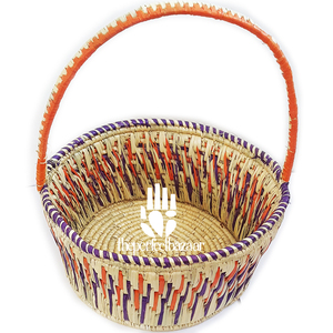 Gift <b>Hamper</b> Vintage Straw <b>Hamper</b> <b>Basket</b>-Eco-Friendly Mini Design with Handle - Product Image 3
