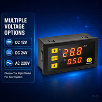 Relé de Tiempo Digital de Doble Pantalla Stock T3230 12V 24V 220V, Módulo Temporizador de Ciclo Infinito para Automatización Industrial
