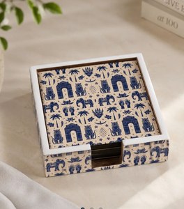 Premium Quality MDF Coaster Set With Enamel Print Design Reusable <b>Mats</b> & Pads Dinnerware Placemat <b>Non</b> <b>Slip</b> Tableware Accessories - Product Image 4