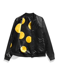 Chaqueta Universitaria de Satén Estampada, Chaqueta Bomber Reversible de Satén para Hombre, Diseño de Marca Privada, Letras Bordadas, Cierre de Cremallera, Transpirable - Product Image 5