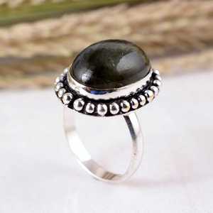 Vintage 925 Silver Labradorite <b>Statement</b> <b>Ring</b> Handmade Blue Fire Natural Stone Bohemian Jewelry Wholesale - Product Image 4