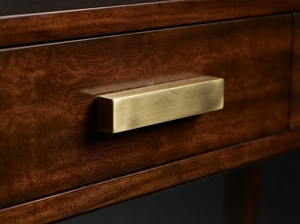 Modern <b>Brown</b> Wood Console <b>Table</b> Vanity Desk with Drawers for Living Room - Product Image 3