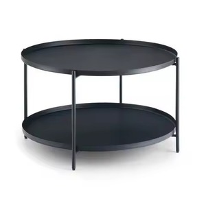 Table basse en métal et bois, forme de pétale de fleur, best-seller, pour salon de villa, prix avantageux - Product Image 2