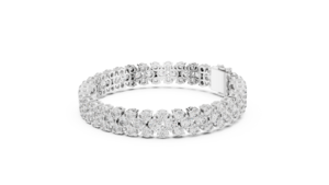 10K White <b>Solid</b> <b>Gold</b> Round Diamond Statement Bracelet 17.38ct Genuine Diamond 24.4g 750 <b>Gold</b> Luxury Fine Jewelry Wholesale - Product Image 2
