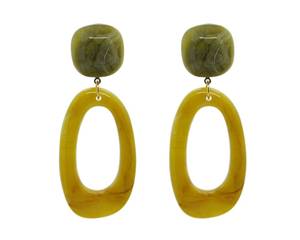 Vintage Olive Swirl <b>Resin</b> Oval Drop Fashion Earrings Forest Olive <b>Resin</b> Luxury Olive Stone Effect <b>Resin</b> Drop Dangle <b>RESIN</b> <b>CRAFT</b> - Product Image 1