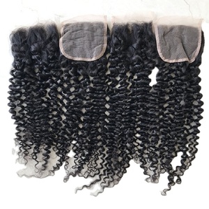 Vente en gros, Extension de cheveux humains brésiliens, Deep Curly, couleur naturelle, Closure Hd 4x4, Deep Curly, Extension de cheveux, vendeur indien - Product Image 1