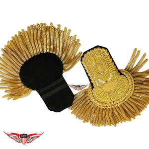 Epaulettes Bordadas en Oro KEW, Estilo Vintage de Lujo, Accesorios de Vestir Ecológicos, Tamaño/Color Personalizables, Hilo Metálico - Product Image 1