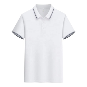 Chemise de golf pour homme à manches courtes bleue, 100% polyester, tricot piqué respirant, design uni, couleurs personnalisées - Product Image 2