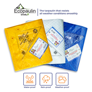 Bâche TANDHAN Ecopaulin Star légère, imperméable, multicouche, enduite de PE, tissée, pour auvent extérieur, teinte unie jaune - Product Image 3