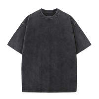 T-shirt décontracté pour homme en coton 100% écologique, coupe oversize, col rond, manches courtes, vert menthe délavé, style décontracté d'été