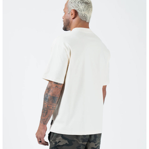 High Quality Men's Luxury T-<b>Shirt</b> <b>100</b>% <b>Polyester</b> Thick Solid Color Custom Oversized Embroidery Anti-Pilling 320g Fabric Weight - Product Image 3