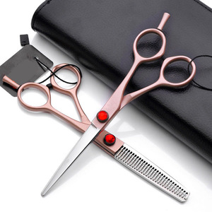 Professional Steel Rose Gold Hair Scissors Cutting Barber Haircut Scissor Thinning <b>Shears</b> Hairdressing Scissors - Product Image 6