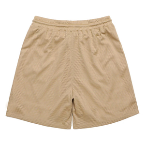 Shorts de sport pour hommes à blocs de couleur, taille mi-haute, avec cordon de serrage, respirants, avec empiècements en maille et motif géométrique, Noir Bleu Beige Blanc - Product Image 6