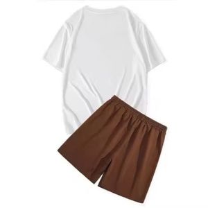 Custom Acid Wash DTG Print Summer T-Shirt Shorts Set 2-Piece Polyester/Cotton Blend Quick Dry High Quality 300GSM Casual Men - Product Image 4