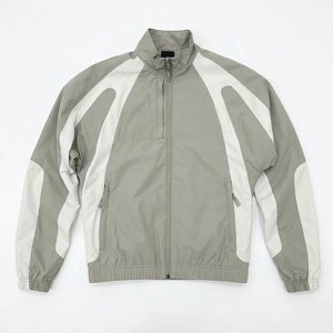 New Arrivals Custom Logo Grey And White Men's Nylon <b>Wind</b> <b>Breaker</b> Shorts Sets For Vintage High Outdoor Men Set Streetwear Jackets - Product Image 2
