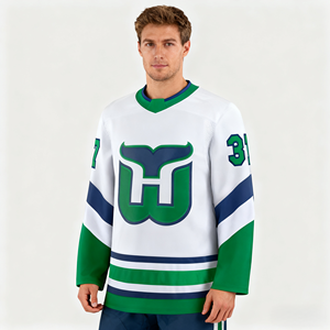 100% New Sublimated Ice Hockey Jersey Men's Full Sleeve Moisture-Wicking V-neck Breathable <b>Plus</b> <b>Size</b> Apparel - Product Image 6
