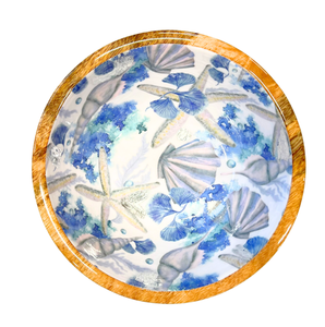 Ensemble de bols de service en bois d'acacia faits à la main avec impression émaillée - Bols écologiques pour les mariages et les fêtes, pour les pâtes et les en-cas - Product Image 2
