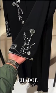 Indian Manufacture New Arrival <b>Women</b> <b>Abaya</b> with 3D Handcrafted Embroidery Islamic Modest Dress for Eid Wedding Party Wear - Product Image 5