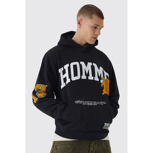 Vente en gros de sweats à capuche pour hommes en molleton 100% coton, à manches longues, amples, noirs, respirants, fabriqués au Pakistan - Product Image 4