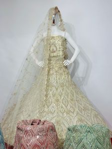 ใหม่ arwah คอลเลกชันชุดเจ้าสาวหนักชุดที่สวยงามไข่มุกโมติ jarkan หิน7ที่ไม่ซ้ำกันเสื้อแต่งงานสุทธิ salwar anarkali - Product Image 4