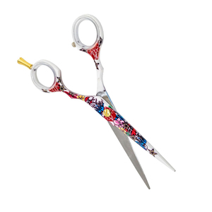 Professional Hair <b>Scissors</b> Stainless Steel Sharp Tip Medium Handle Right Handed Salon Cutting Shears <b>Floral</b> Design precision - Product Image 6