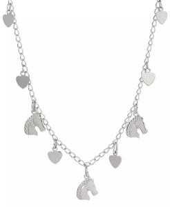 Collana con ciondolo a forma di cuore di cavallo color argento |   2028 - Product Image 1
