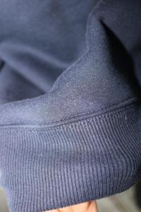 SAMFORD NAVY BLUE <b>Mock</b> <b>Neck</b> Sweatshirt 100% RED Applique Embroidery wide <b>neck</b> Sweatshirt Finer Threads - Product Image 2