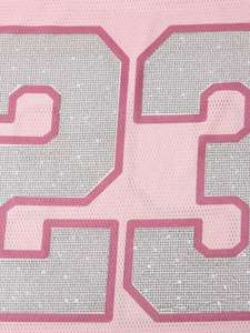 Camiseta de malla oversize OEM rosa con pedrería termoadhesiva para mujer, estilo Y2K, 23 - Product Image 4