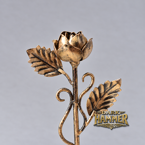 Escultura Decorativa de Rosa Metálica Hecha a Mano con Diseño de Hojas y Espiral, Estilo Antiguo, Decoración Floral para el Hogar - Product Image 4