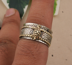 Anillo de Tortuga Marina de Plata de Ley 925, Anillo de Animal Altamente Pulido, Joyería Clásica y Delicada para Bodas, Regalos de Verano para Mujeres - Product Image 2