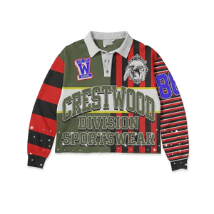 Camiseta de Rugby de Alta Calidad, 240 GSM, Polialgodón, Multicolor, Verde Oliva, Rojo, Negro, con Logotipo Bordado Personalizado, para Hombre - Product Image 1