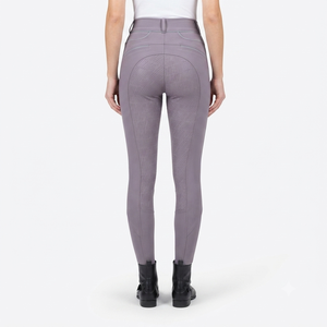 Pantalon d'équitation taille haute pour femme WIZE, longueur intégrale, extensible dans quatre directions, tricoté en Spandex et Nylon, couleur unie, logo avant - Product Image 2
