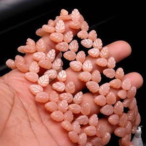 Cuentas de piedra lunar naranja AAA en forma de hoja, cuentas de piedra preciosa talladas a mano para la fabricación de joyas, cuentas de piedra lunar natural de 10-11 mm, 8 pulgadas. - Product Image 5