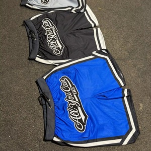 Pantalones cortos deportivos con logo personalizado para hombre, sublimados, de malla, de primera calidad. - Product Image 3