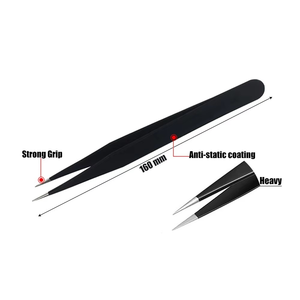 Pinzas para Extensión de Pestañas de Acero Inoxidable y Titanio en Colores Rosa/Negro/Dorado, Antimagnéticas, Duraderas y Personalizadas - Product Image 2