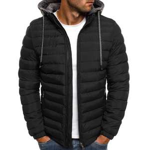 Manteau d'hiver rembourré personnalisé en couleur unie pour homme, coupe-vent, à capuche, en duvet, veste en duvet tendance pour homme - Product Image 4