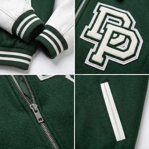 เสื้อแจ็คเก็ตเบสบอลวินเทจแบบมีซิป ปักลายเชนิลล์ตามสั่ง OEM สำหรับผู้ชาย ระบายอากาศได้ดี - Product Image 6