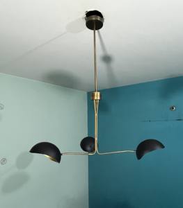 Lámpara de Techo de Hierro Dorado de Tres Luces, Diseño Moderno Vintage, Elegante Lámpara Colgante Retro para Decoración del Hogar - Product Image 6