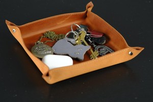 Caja Organizadora de Cuero Genuino Personalizada con Interior de Terciopelo, Bandeja de Almacenamiento, Organizador de Mesita de Noche de Cuero Auténtico, GLTY-0081 - Product Image 2
