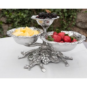 Ensemble de 3 bols décoratifs en argent de style antique, parfaits pour une décoration intérieure élégante et festive, vente en gros depuis l'Inde - Product Image 3