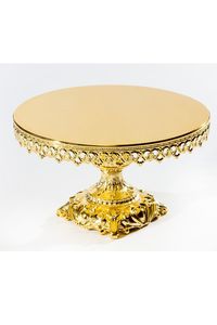 Base Redonda para Pastel, Pedestal de Metal Dorado, Superficie Plateada con Espejo, Diseño de Anillo Hueco, Plato para Pastel - Product Image 5