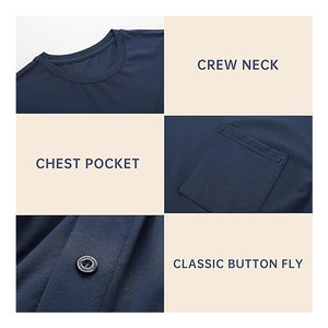 Ensemble de pyjama pour homme, vêtements de nuit, pyjamas légers à manches courtes, chemises douces et respirantes, ensembles de sommeil frais avec poches, ensembles pour homme - Product Image 4