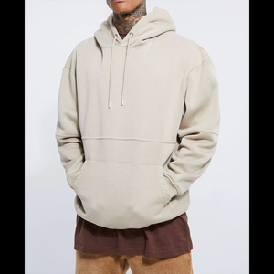 Sweat-shirts à capuche Hip Hop de luxe OEM personnalisés, 100% coton molletonné épais 360g, coupe oversize, épaules tombantes, coupe classique, vierges pour hommes - Product Image 5