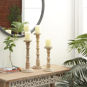Handmade Natural Wood Distressed Square Candle Holder Stand Eco-Friendly Durable for Home <b>Wedding</b> & Christmas Decor - Product Image 5