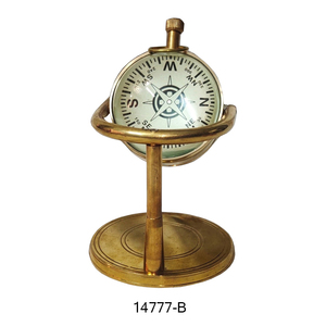 Horloge exclusive de roue de bateau nautique en laiton avec support et base en bois horloge faite à la main pour les cadeaux et la décoration de la maison - Product Image 6