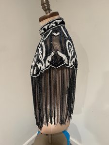 Top de Danza del Vientre con Flecos y Lentejuelas para Mujer, Traje de Danza con Cuentas y Monedas para Espectáculos de Cabaret, 100% Poliéster, para Festivales Rave - Product Image 4